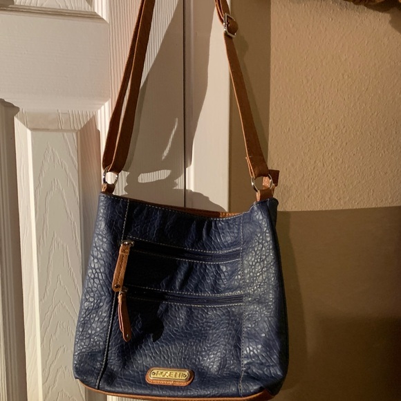 Rosetti Blue and Brown Crossbody Bag - Picture 1 of 7